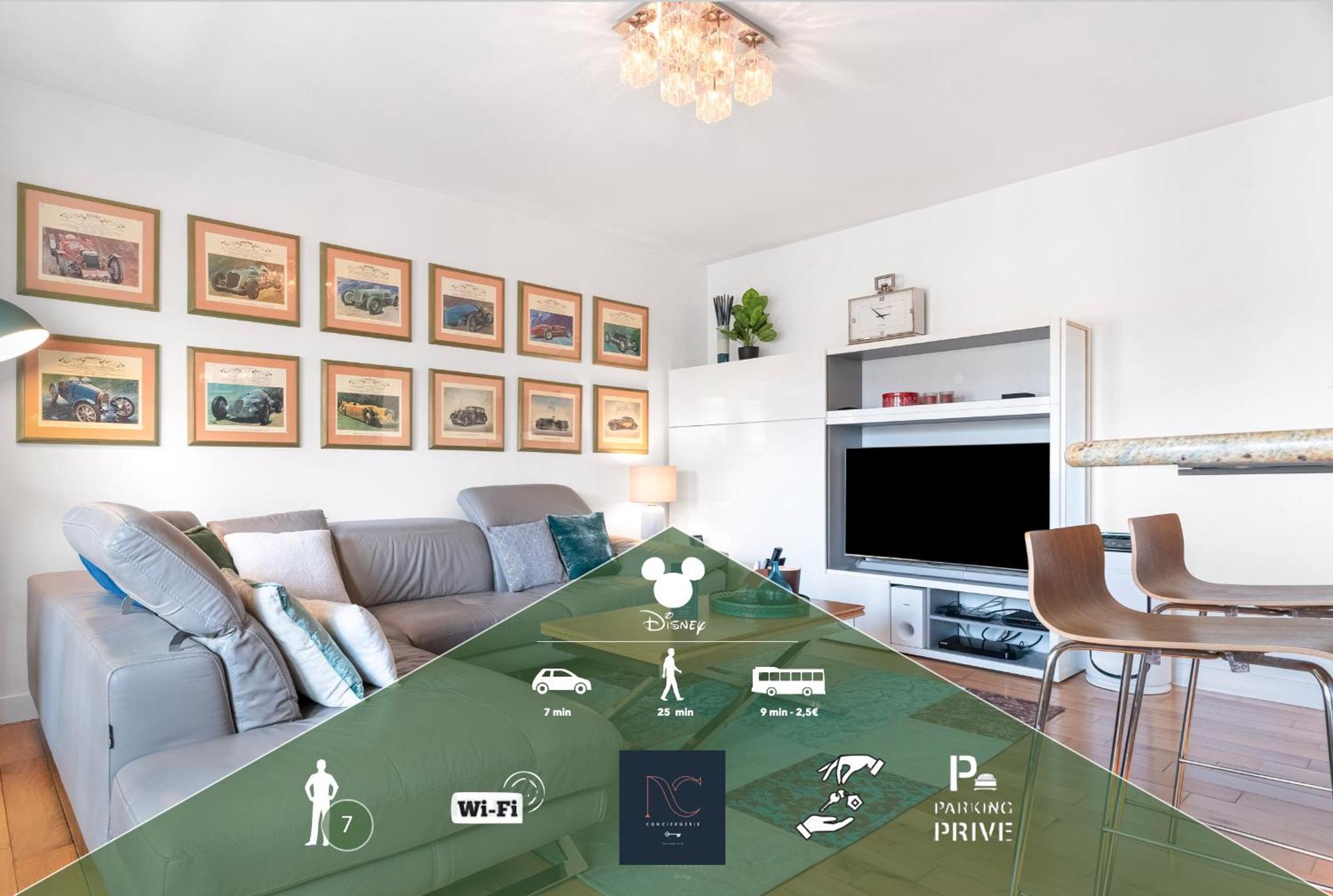 Apartment Disneyland-paris 7pers, Parking, Wifi, Ac *